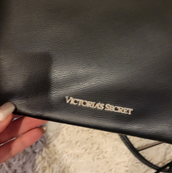 Victoria's Secret Vegan Leather Black Drawstring Fringe Tassel Backpack   NWOT - Picture 7 of 12